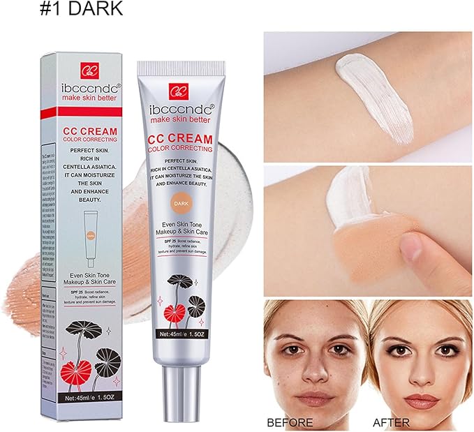 IBCCNDC CC Cream SPF-25 (Dark) 45ml | Color Correcting Foundation with Sun Protection | UAE